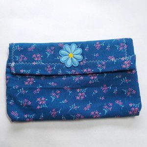 Blue mini bag change purse eyeglass holder